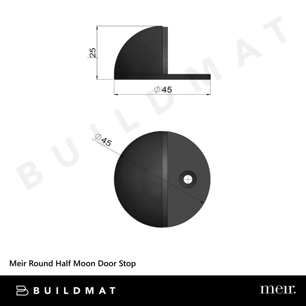 Meir Round Half Moon Door Stop Polished Chrome - Image 4