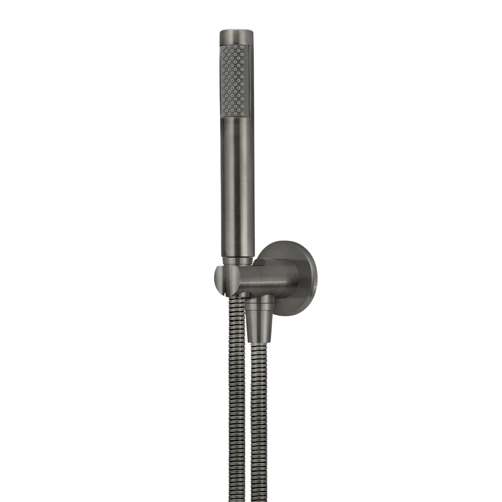 Meir Round Hand Shower On Fixed Bracket Shadow Gunmetal