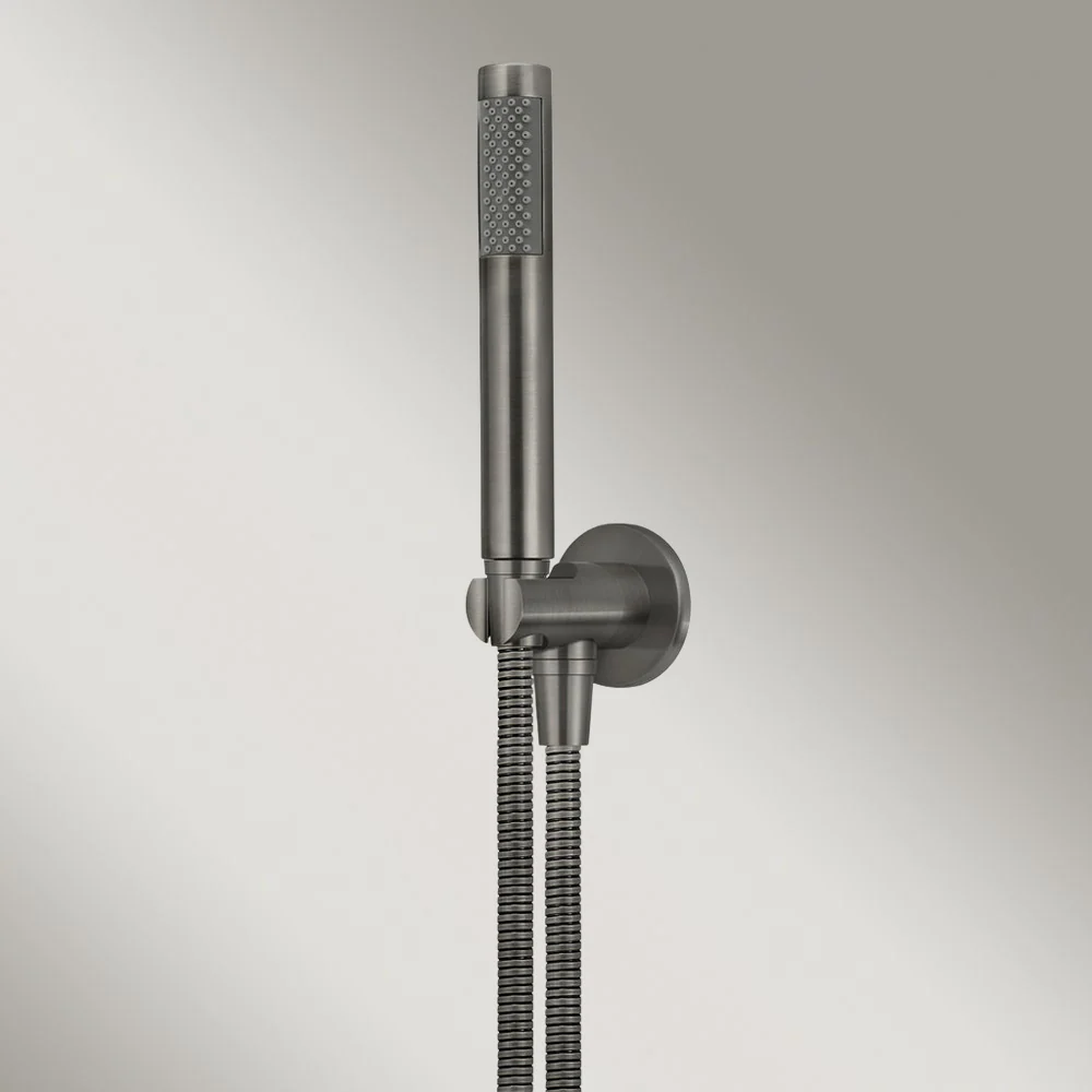 Meir Round Hand Shower On Fixed Bracket Shadow Gunmetal - Image 2