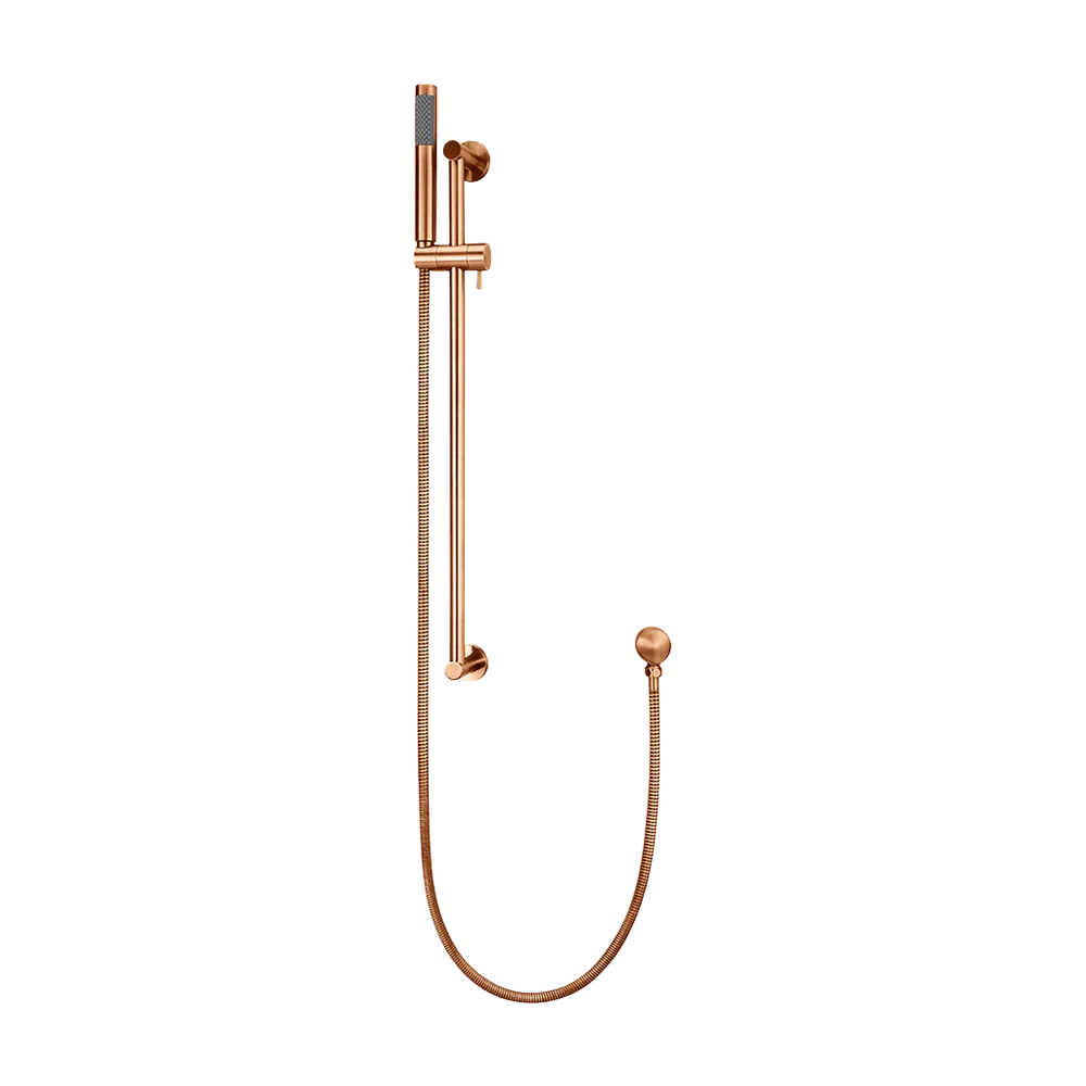 Meir Round Hand Shower On Rail Column Lustre Bronze