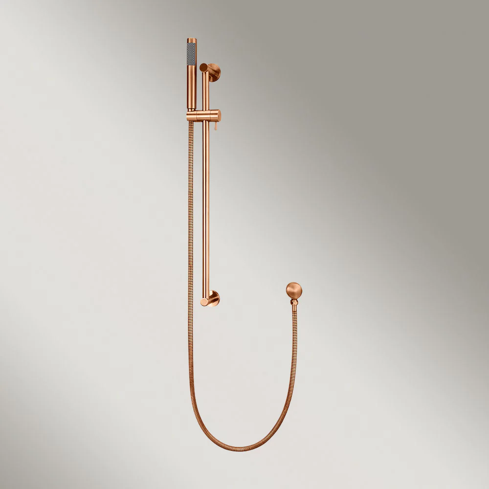 Meir Round Hand Shower On Rail Column Lustre Bronze - Image 2