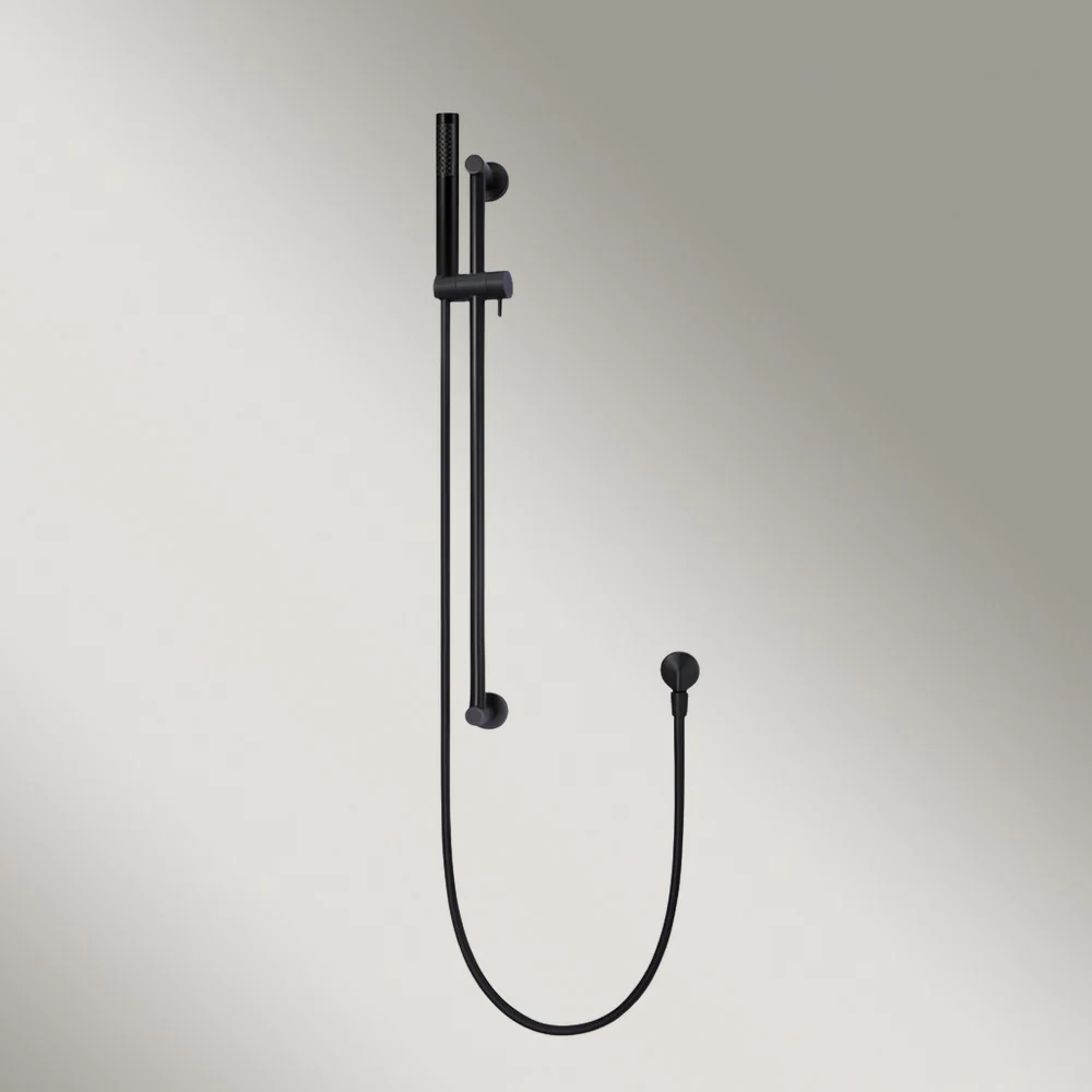 Meir Round Hand Shower On Rail Column Matte Black - Image 2