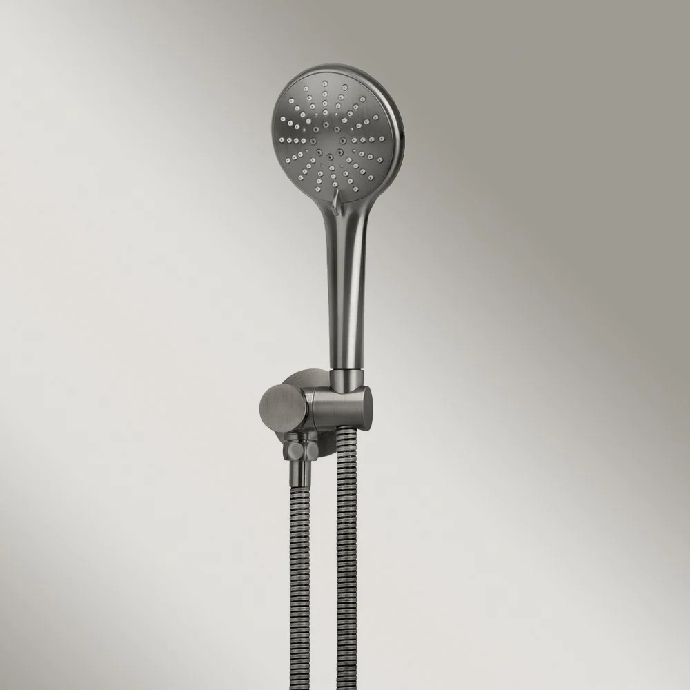 Meir Round Hand Shower On Swivel Bracket Shadow Gunmetal - Image 2