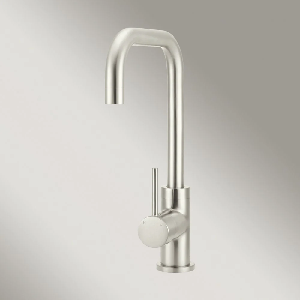 Meir Round Kitchen Mixer Tap Brushed Nickel - Image 2