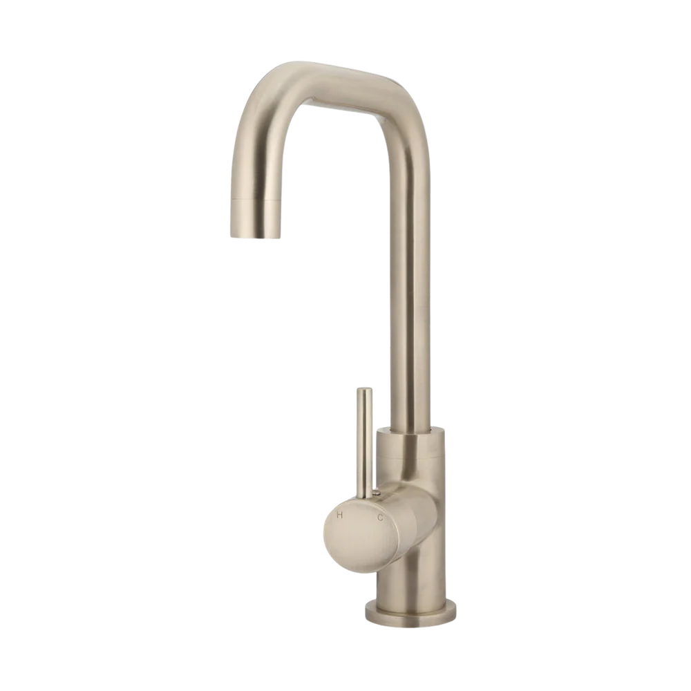 Meir Round Kitchen Mixer Tap Champagne