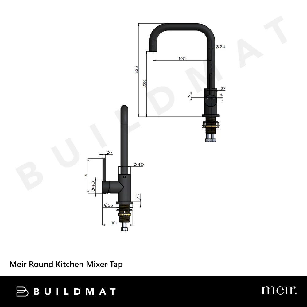 Meir Round Kitchen Mixer Tap Polished Chrome - Image 4