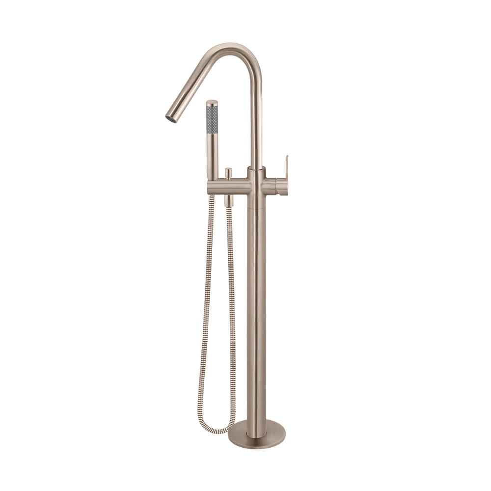 Meir Round Paddle Freestanding Bath Spout And Hand Shower Champagne - Image 3