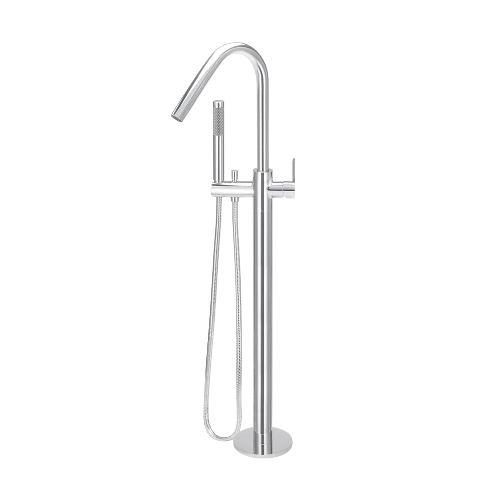 Meir Round Paddle Freestanding Bath Spout And Hand Shower Polished Chrome - Image 3