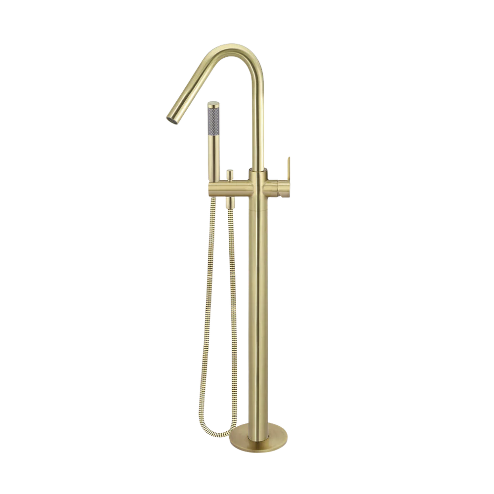 Meir Round Paddle Freestanding Bath Spout And Hand Shower Tiger Bronze - Image 3