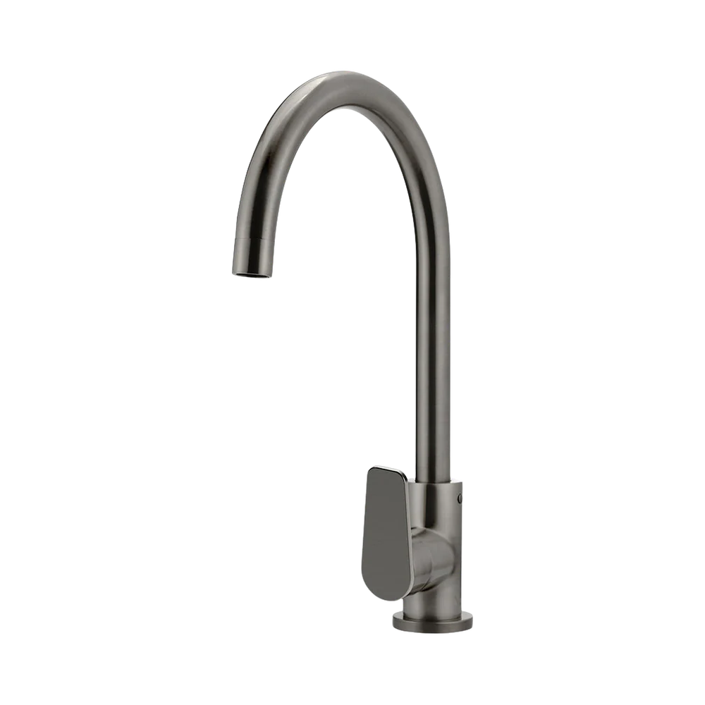 Meir Round Paddle Gooseneck Kitchen Mixer Tap Shadow Gunmetal - Image 3