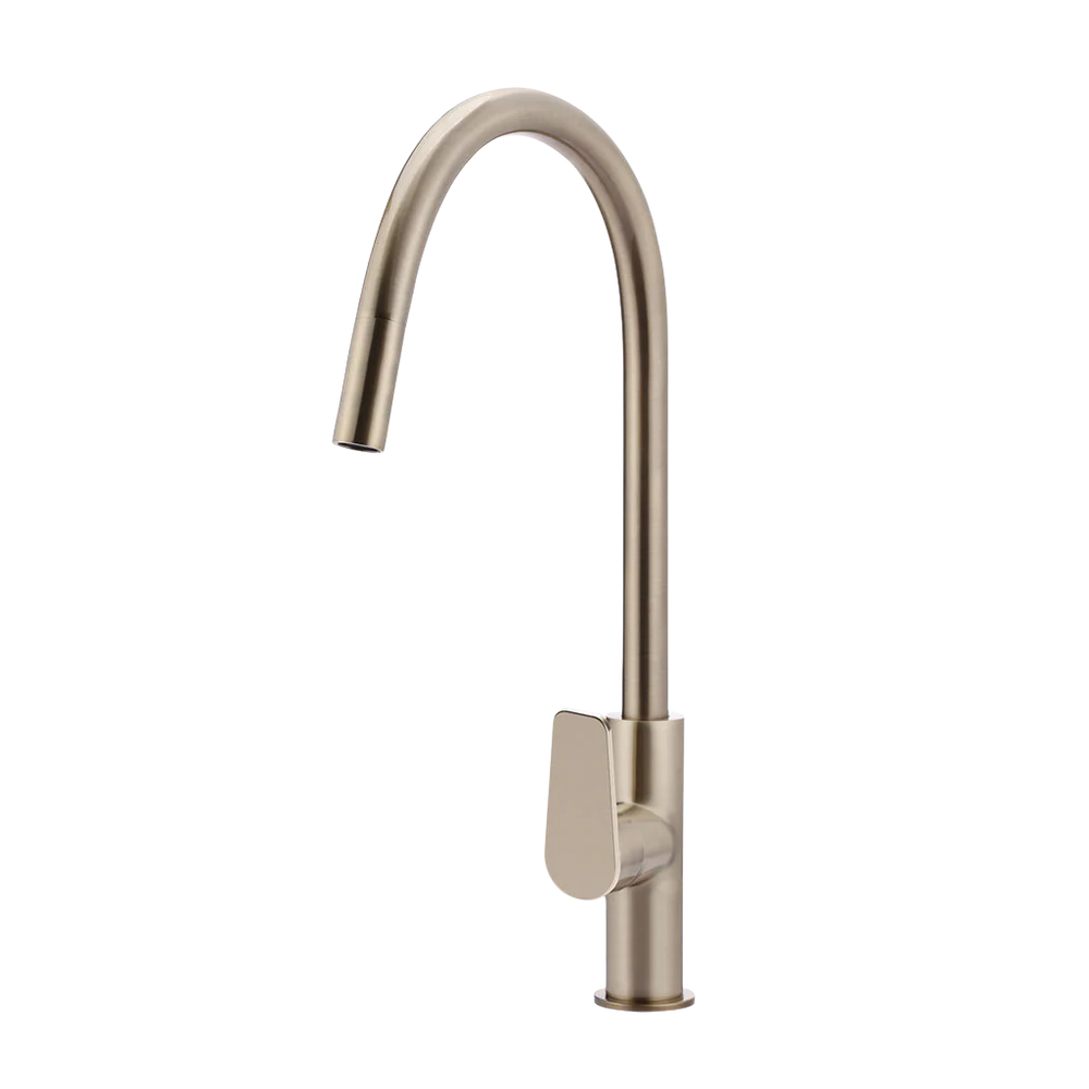 Meir Round Paddle Piccola Pull Out Kitchen Mixer Tap Champagne