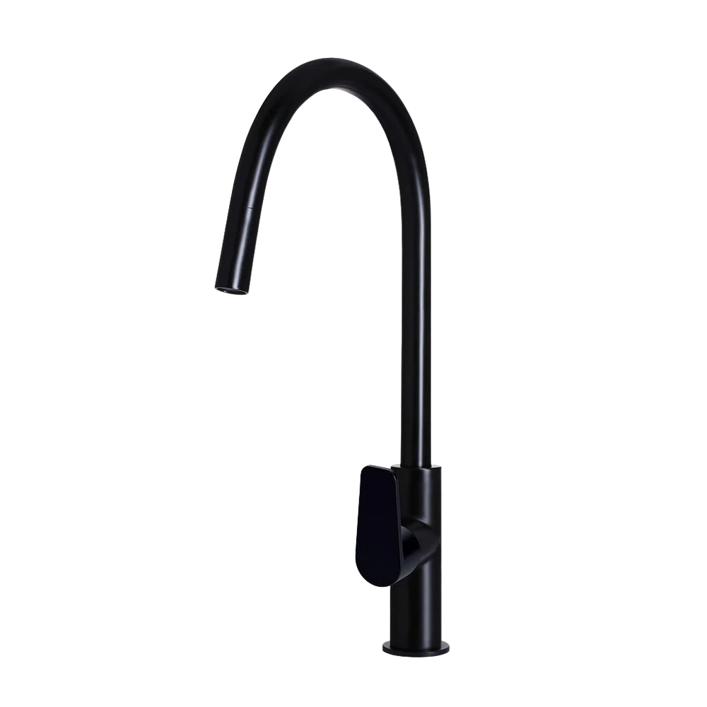 Meir Round Paddle Piccola Pull Out Kitchen Mixer Tap Matte Black