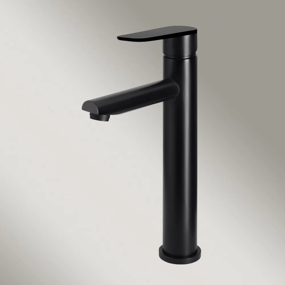 Meir Round Paddle Tall Basin Mixer Matte Black - Image 2