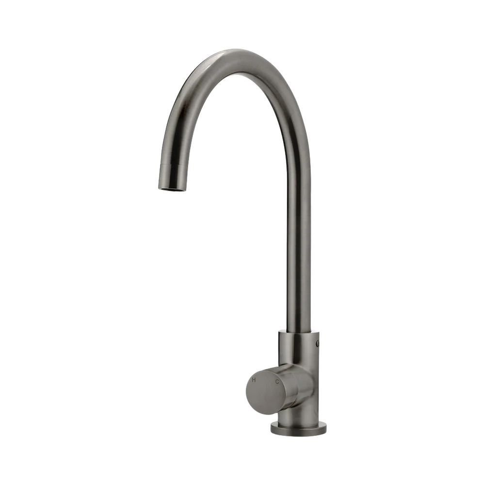 Meir Round Pinless Gooseneck Kitchen Mixer Tap Shadow Gunmetal - Image 3