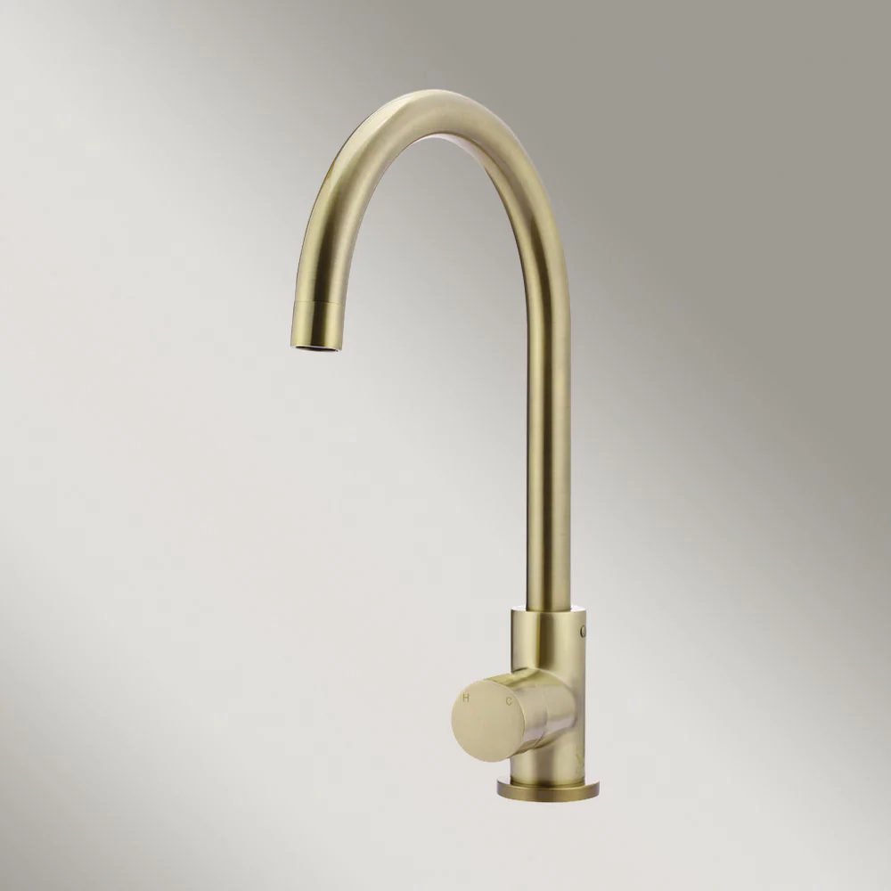 Meir Round Pinless Gooseneck Kitchen Mixer Tap Tiger Bronze - Image 2