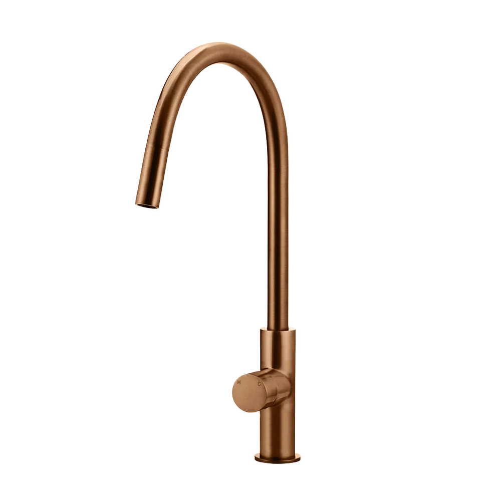 Meir Round Pinless Piccola Pull Out Kitchen Mixer Tap Lustre Bronze