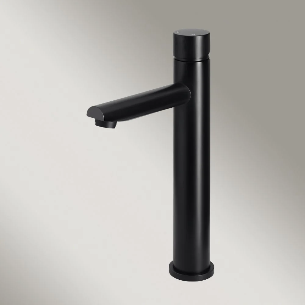 Meir Round Pinless Tall Basin Mixer Matte Black - Image 2