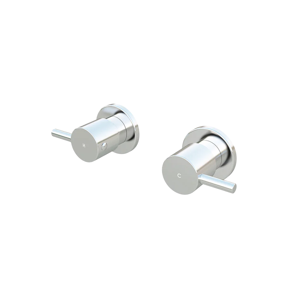 Meir Round Quarter Turn Wall Top Assemblies Polished Chrome