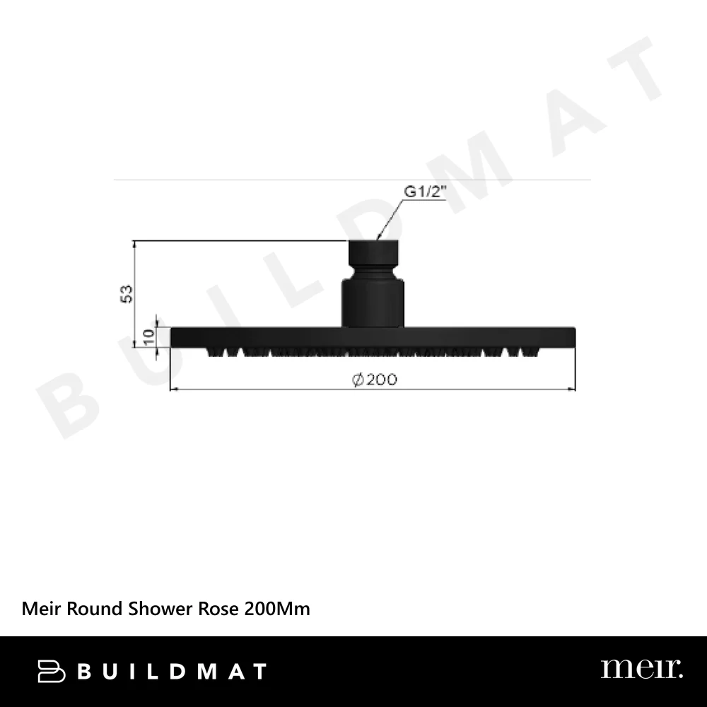 Meir Round Shower Rose 200mm Brushed Nickel - Image 4