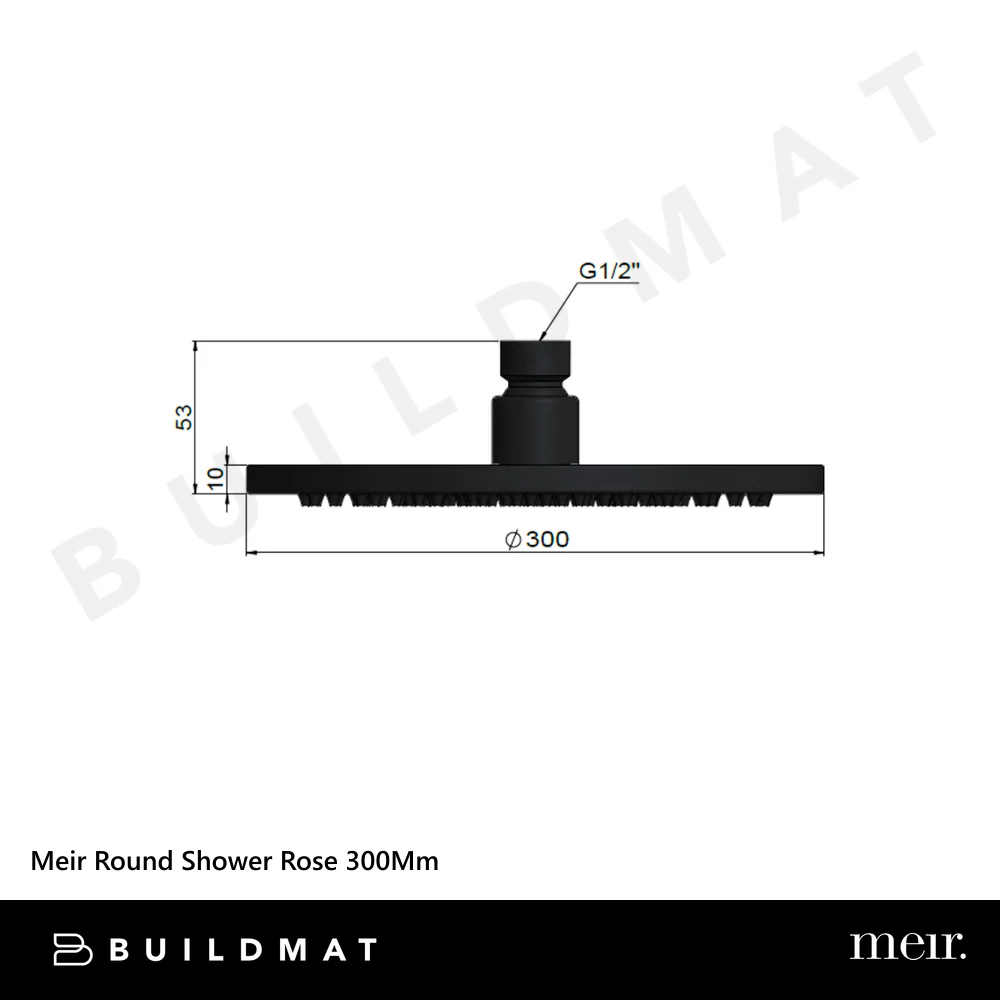 Meir Round Shower Rose 300mm Matte Black - Image 4
