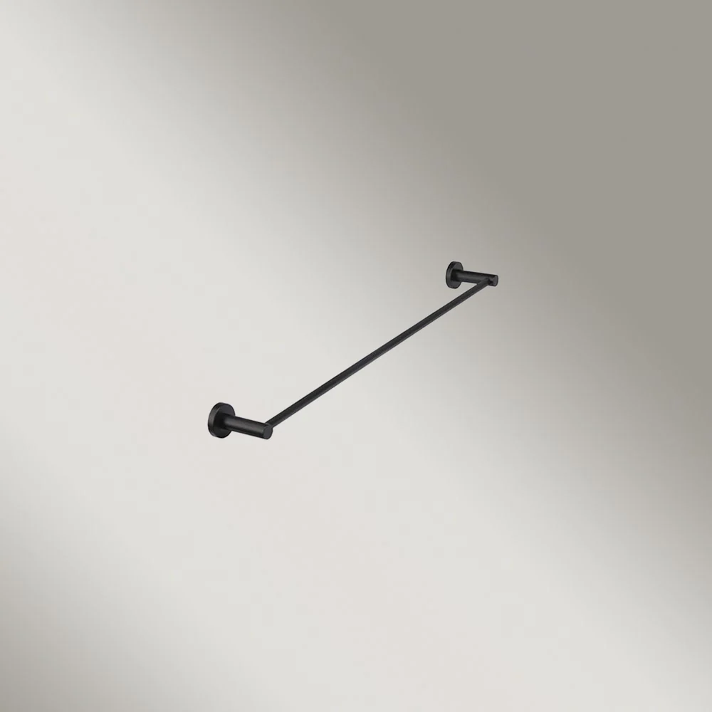 Meir Round Single Towel Rail 600mm Matte Black - Image 2