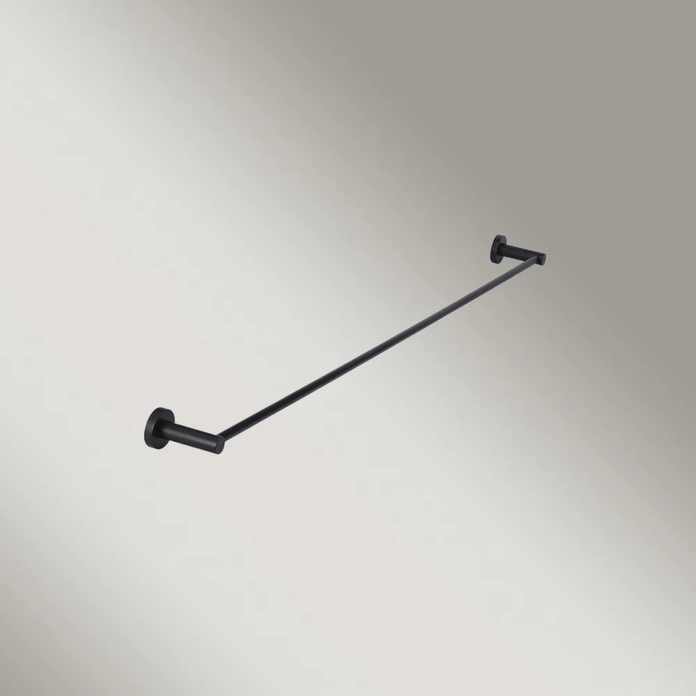 Meir Round Single Towel Rail 900mm Matte Black - Image 2