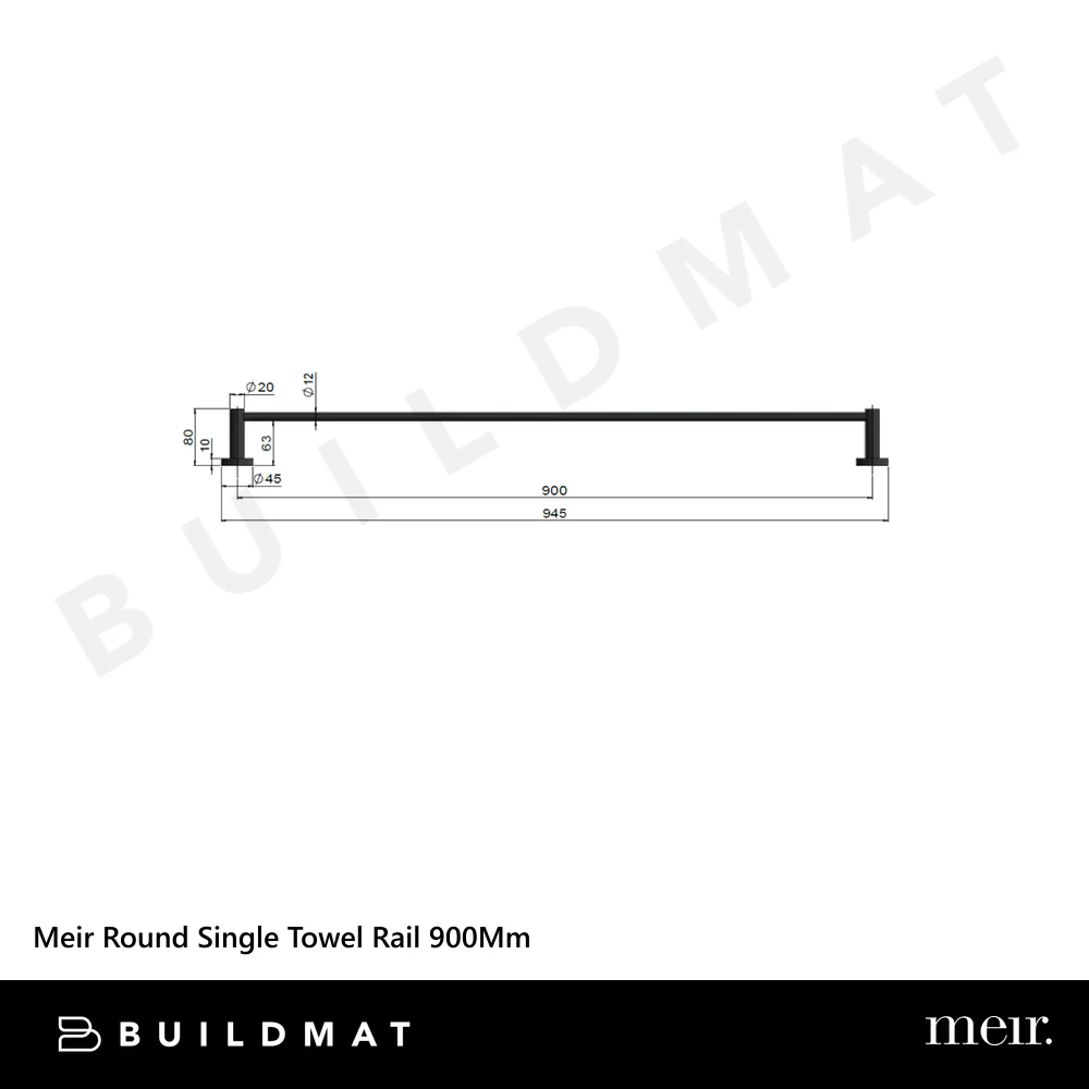 Meir Round Single Towel Rail 900mm Shadow Gunmetal - Image 4
