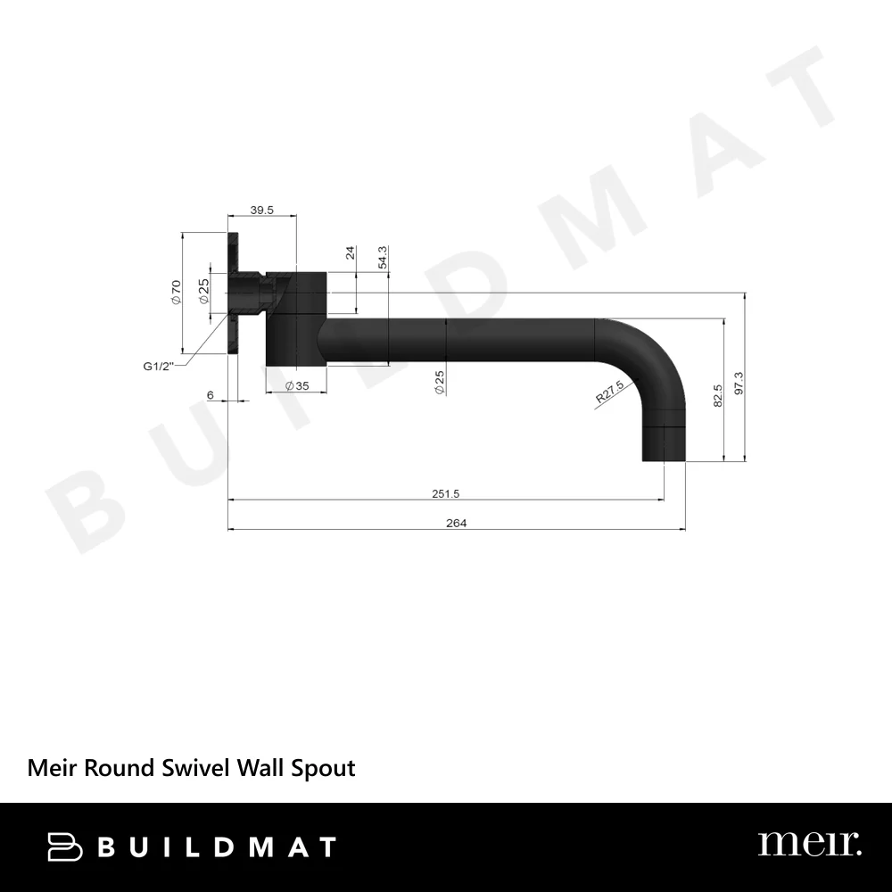 Meir Round Swivel Wall Spout Champagne - Image 4