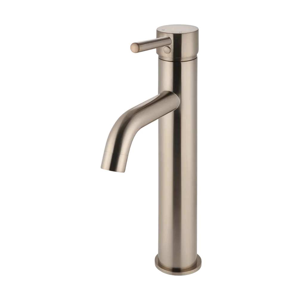 Meir Round Tall Curved Basin Mixer Champagne - Image 3