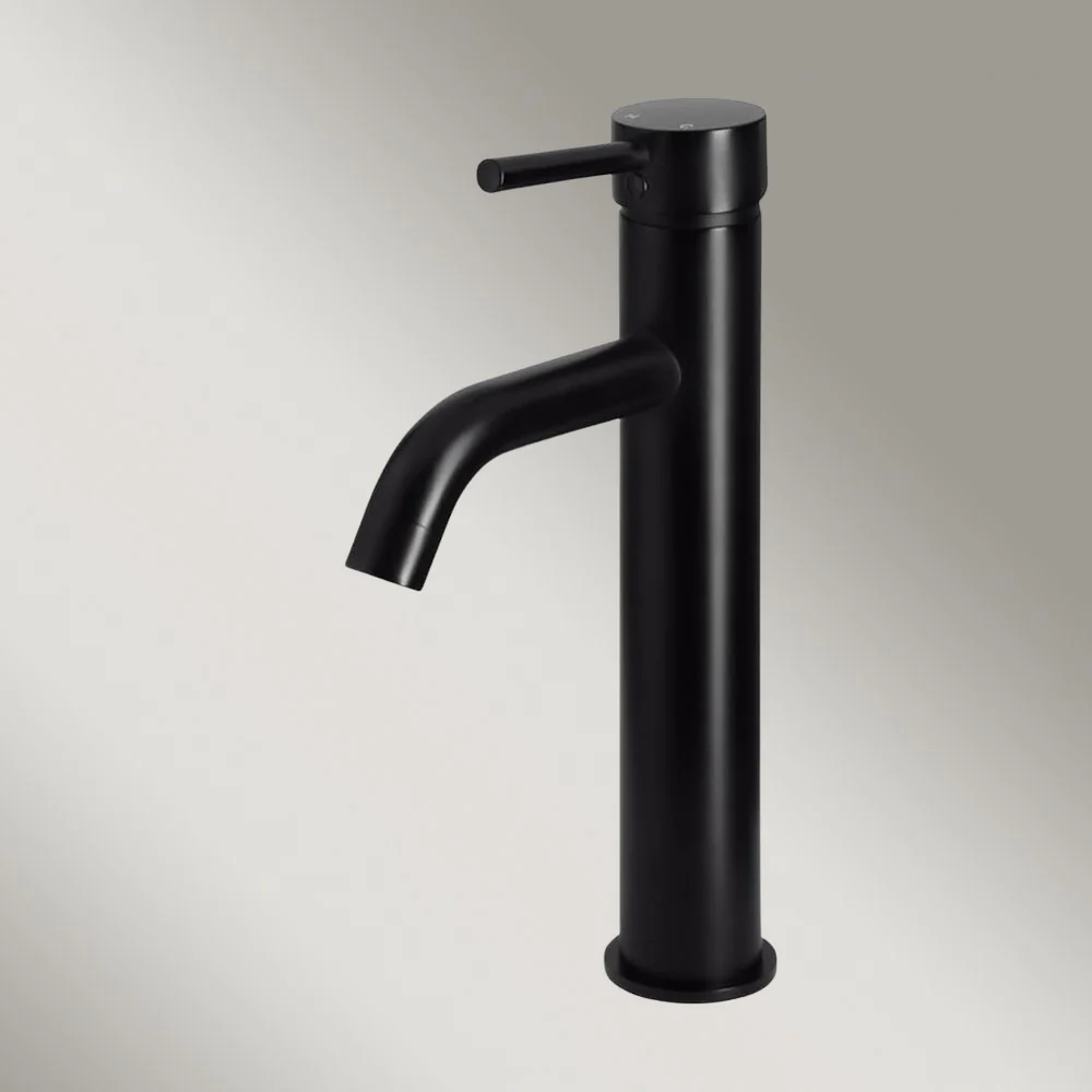 Meir Round Tall Curved Basin Mixer Matte Black - Image 2