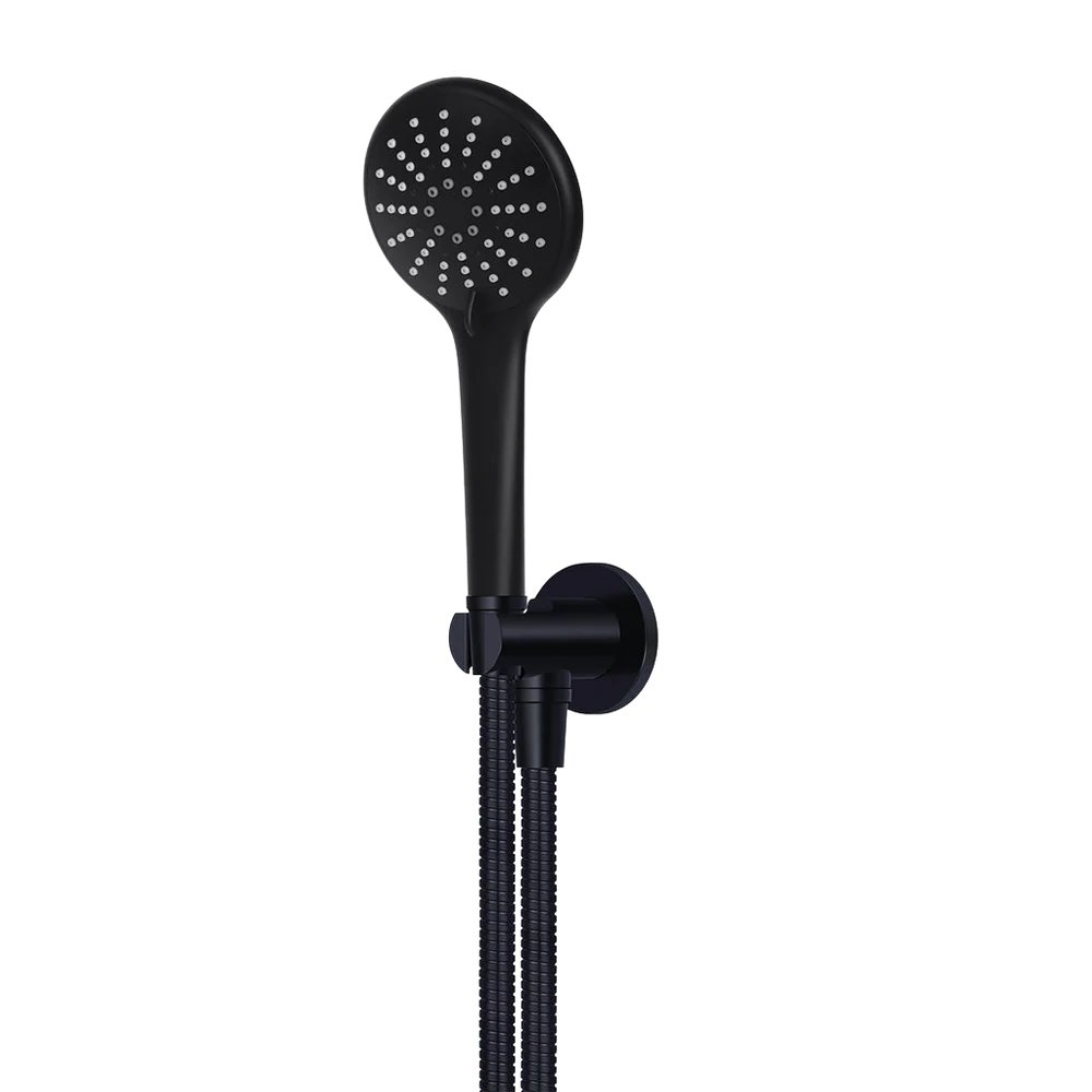 Meir Round Three Function Hand Shower On Fixed Bracket Matte Black