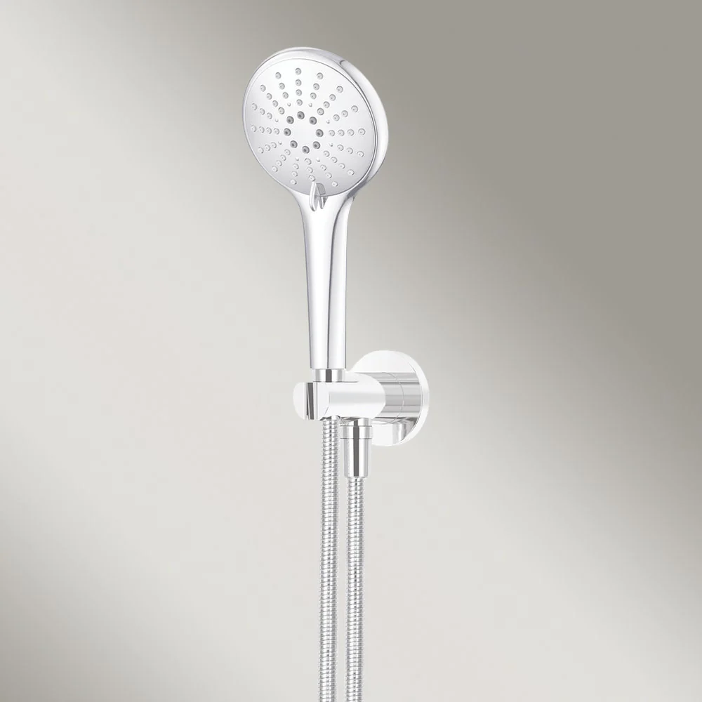 Meir Round Three Function Hand Shower On Fixed Bracket Polished Chrome - Image 2