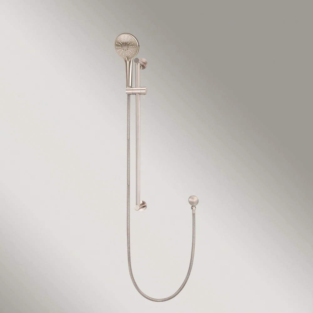 Meir Round Three Function Hand Shower On Rail Column Champagne - Image 2