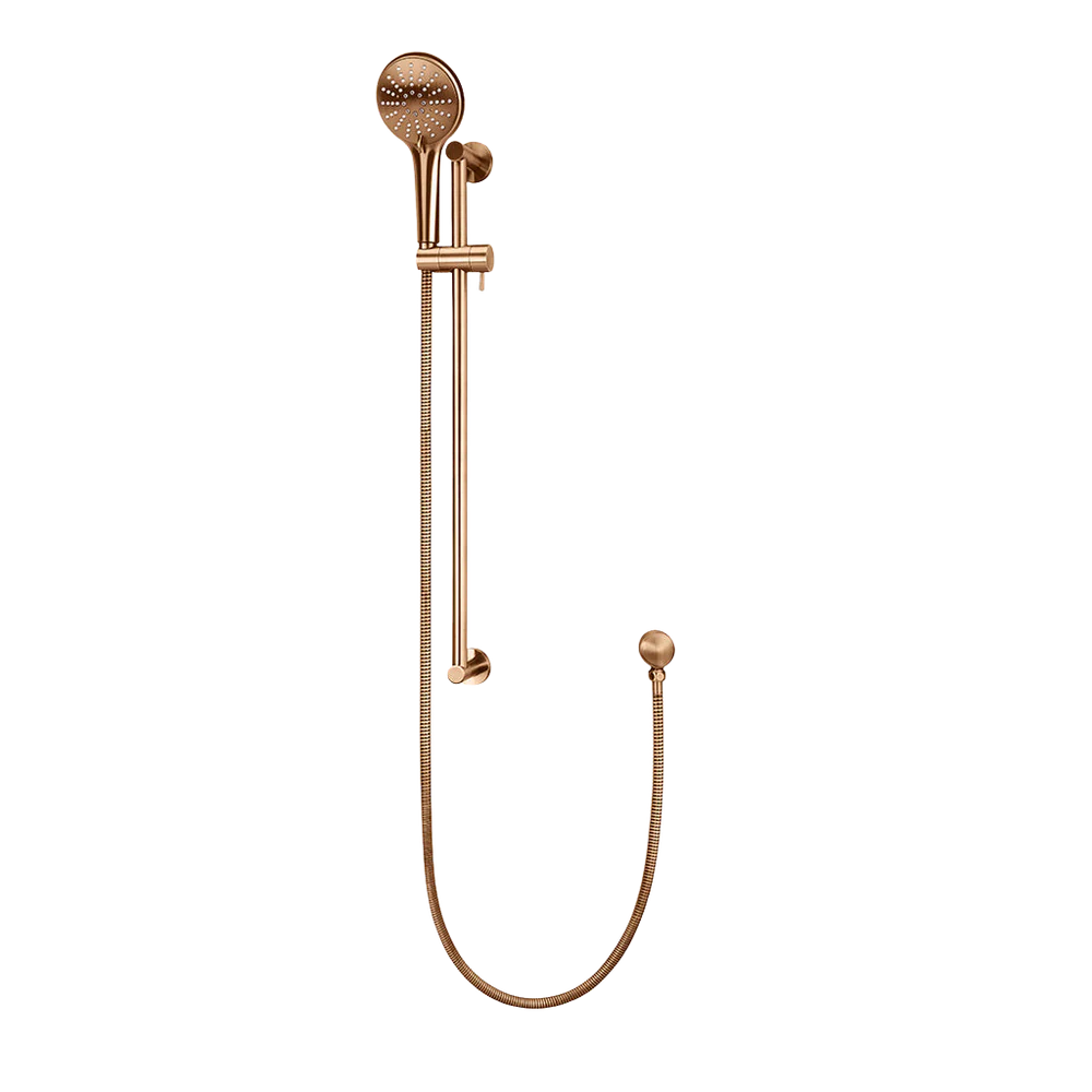 Meir Round Three Function Hand Shower On Rail Column Lustre Bronze - Image 3