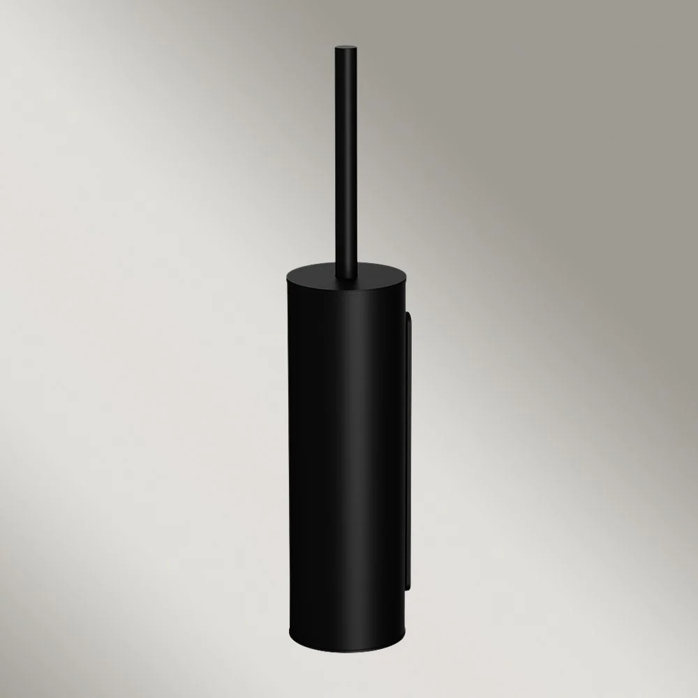 Meir Round Toilet Brush And Holder Matte Black - Image 2
