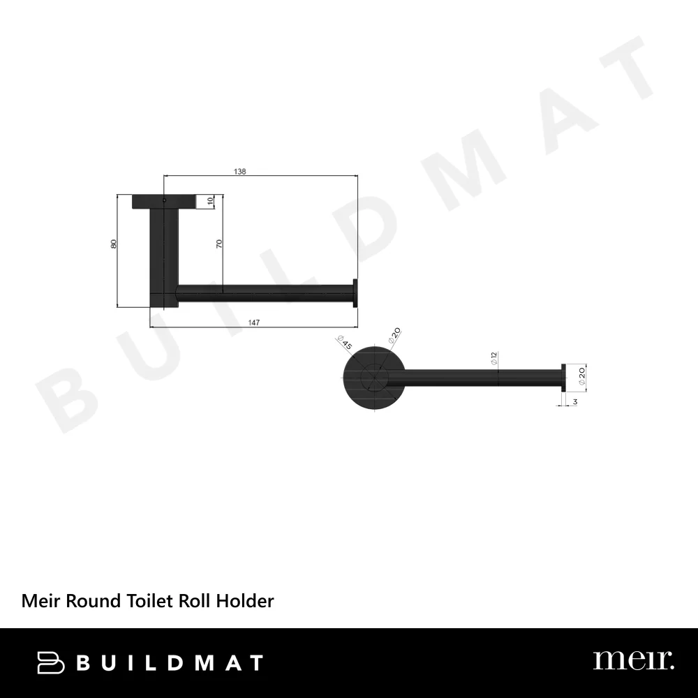 Meir Round Toilet Roll Holder Matte Black - Image 4