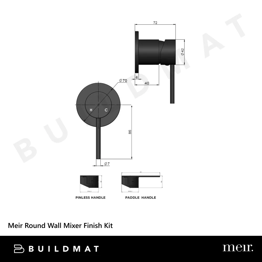 Meir Round Wall Mixer (Trim Kit Only) Lustre Bronze - Image 4