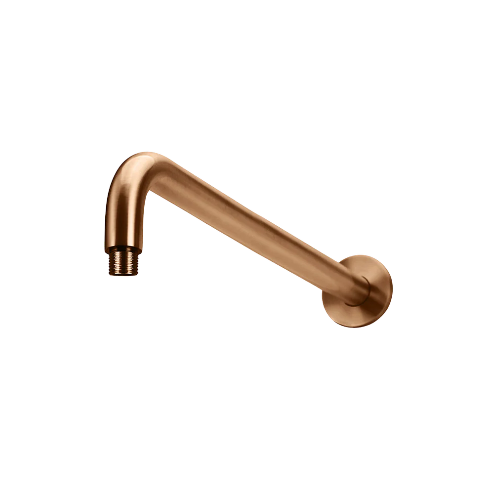 Meir Round Wall Shower Curved Arm 400mm Lustre Bronze - Image 3