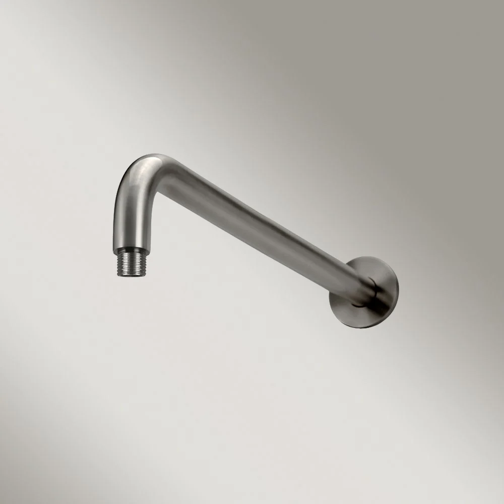Meir Round Wall Shower Curved Arm 400mm Shadow Gunmetal - Image 2