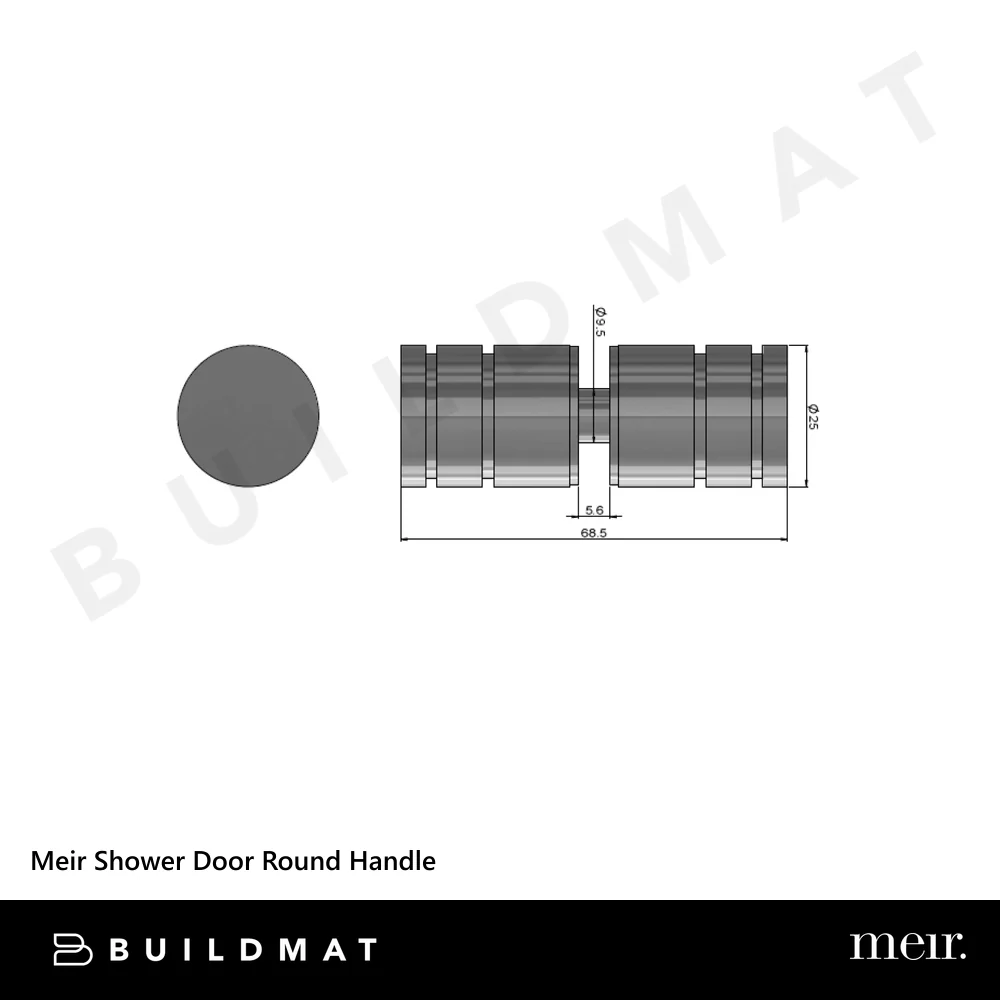 Meir Shower Door Round Handle Lustre Bronze - Image 4