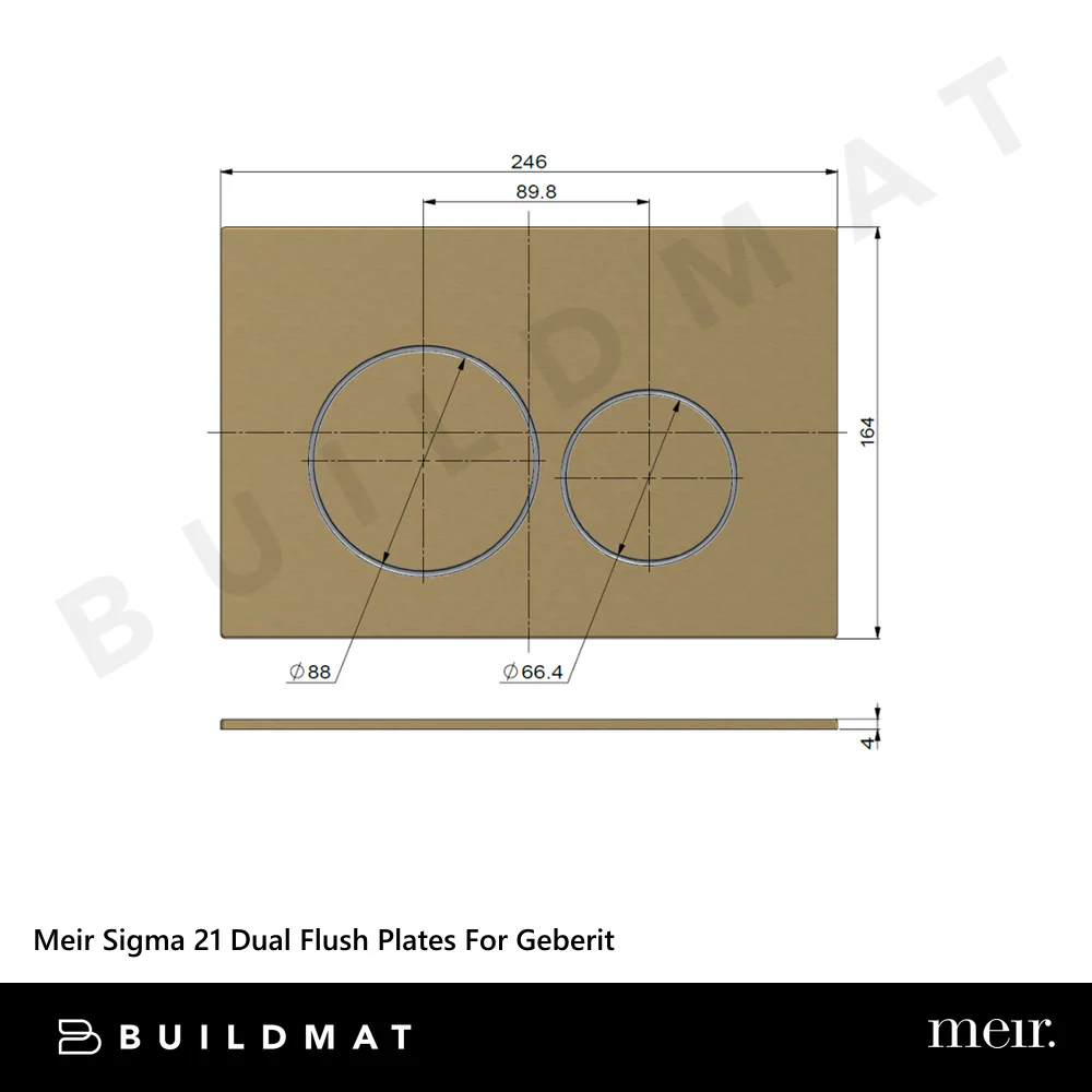 Meir Sigma 21 Dual Flush Plates For Geberit Shadow Gunmetal - Image 4
