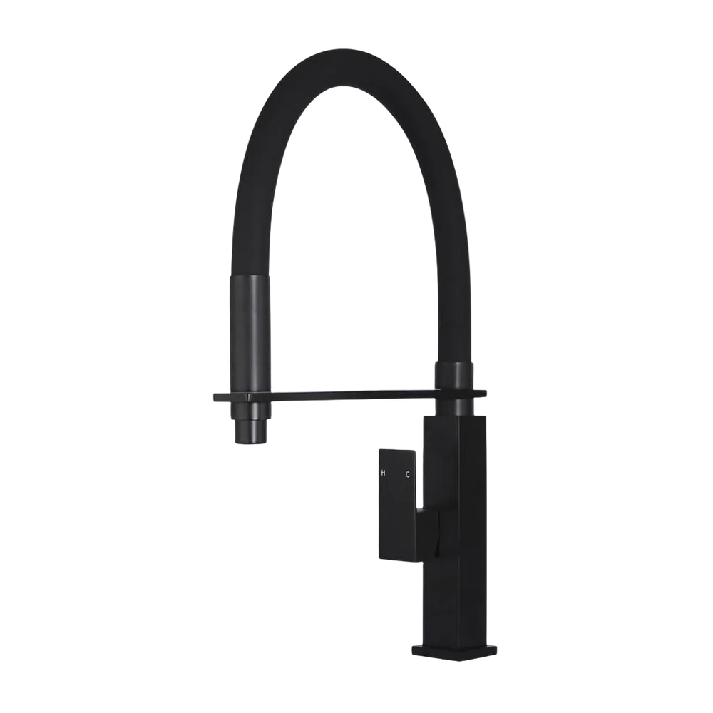 Meir Square Flexible Kitchen Mixer Tap Matte Black - Image 3