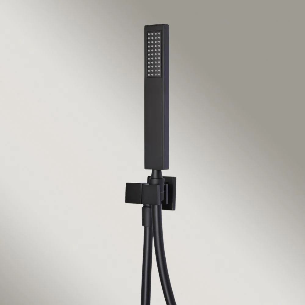 Meir Square Hand Shower On Swivel Bracket Matte Black - Image 2