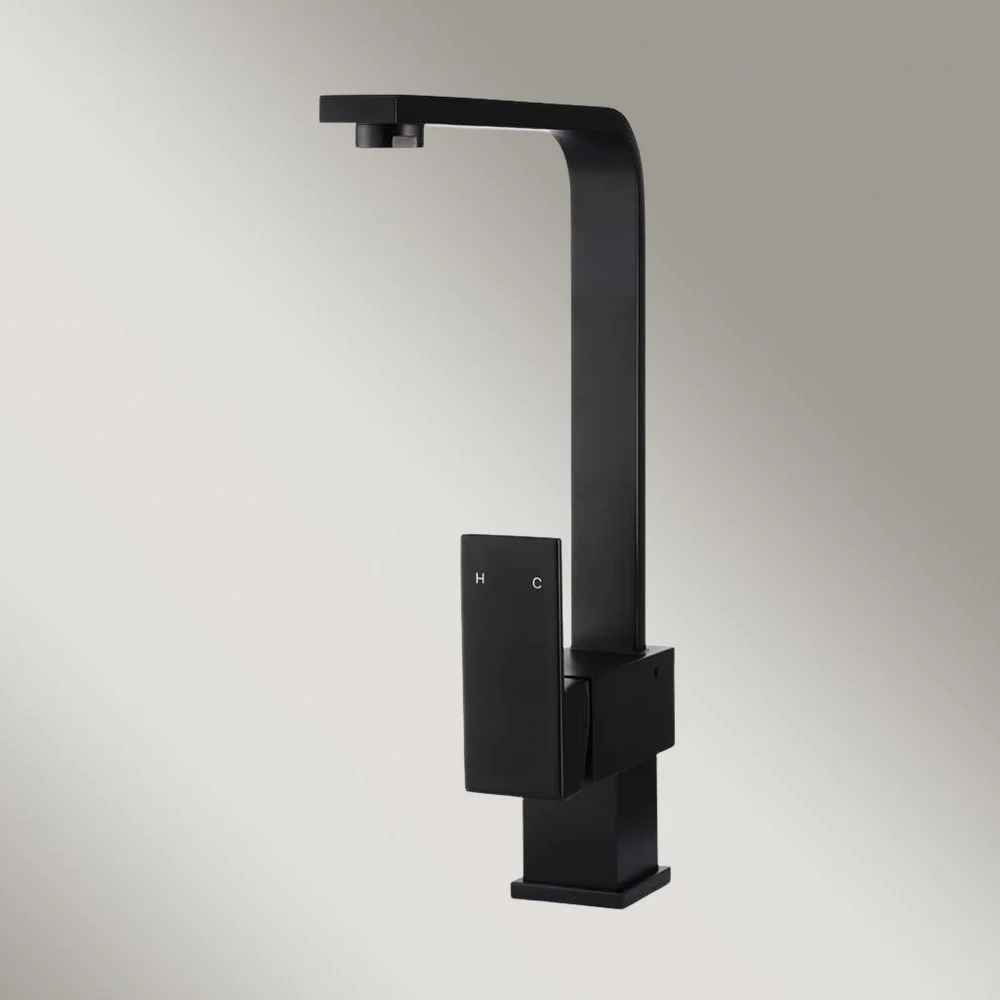 Meir Square Kitchen Mixer Tap Matte Black - Image 2