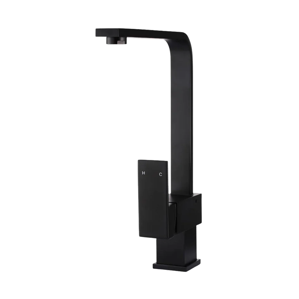 Meir Square Kitchen Mixer Tap Matte Black - Image 3