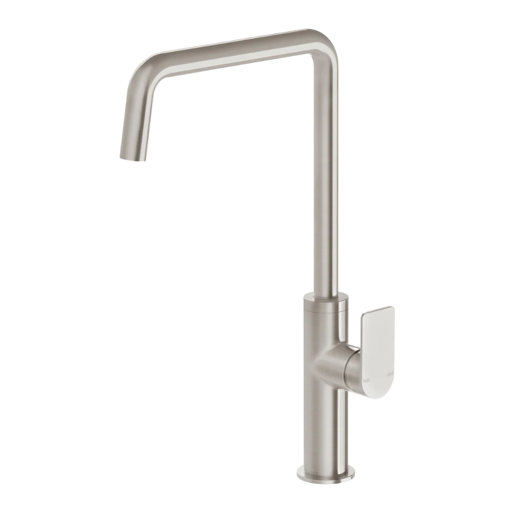 Phoenix Mekko Brushed Nickel Sink Mixer 190mm Squareline - Image 3