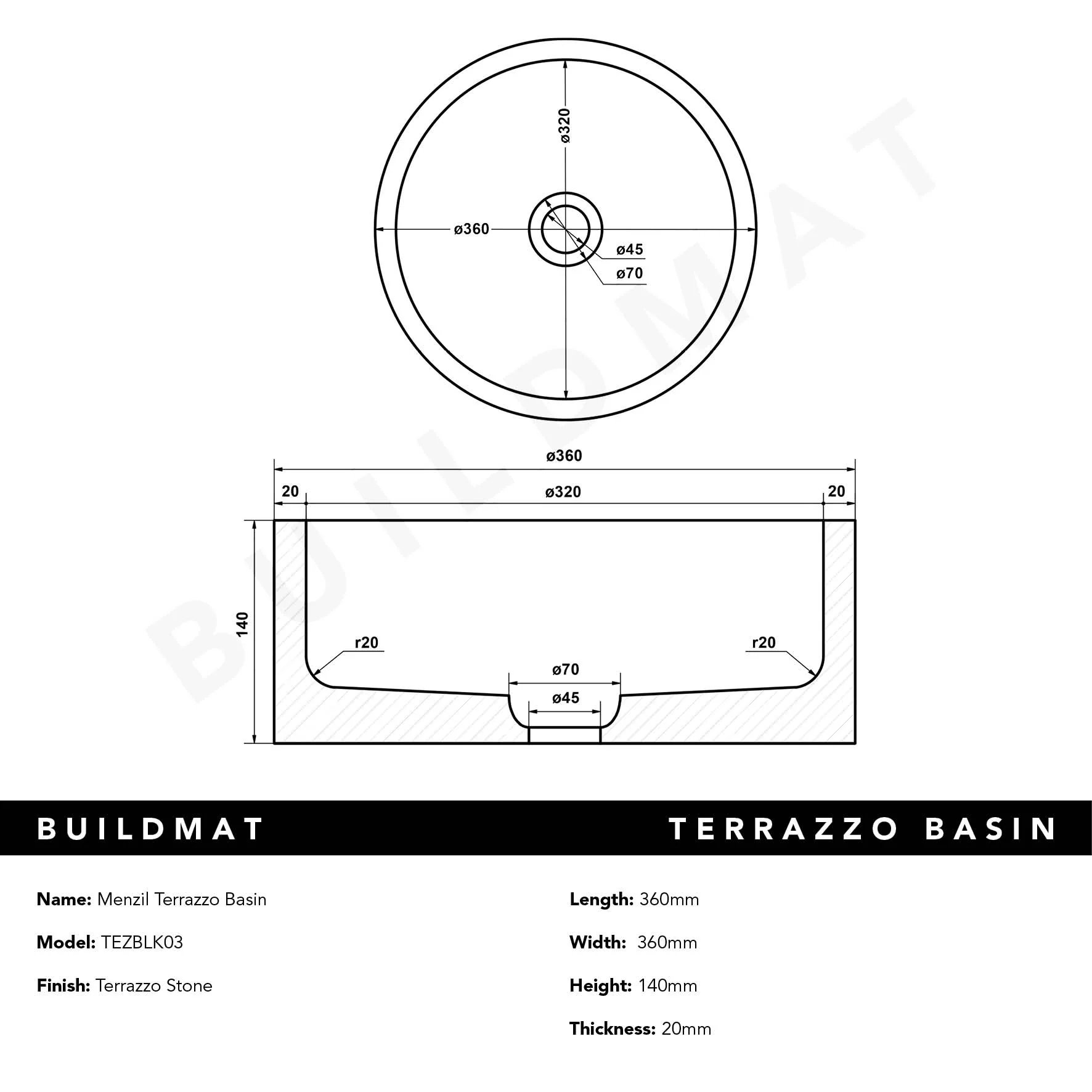 Alma Menzil Terrazzo Basin - Image 4