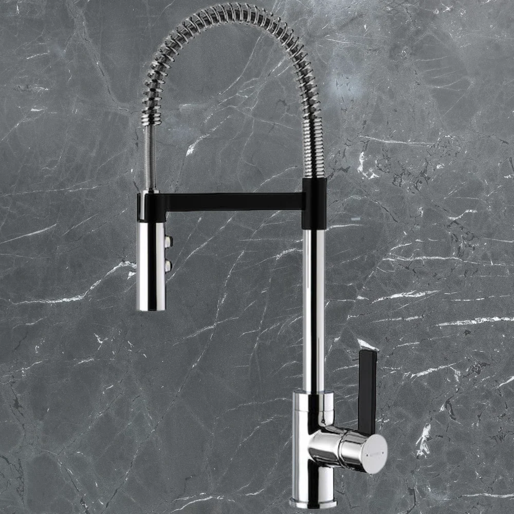 Methven Culinary Gaston Sink Mixer Pull Down Chrome and Black - Image 2
