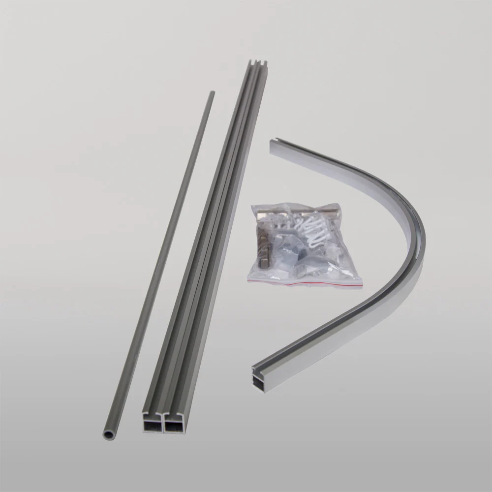 Metlam 1600mm Modular L Bend Shower Curtain Track System - Image 2