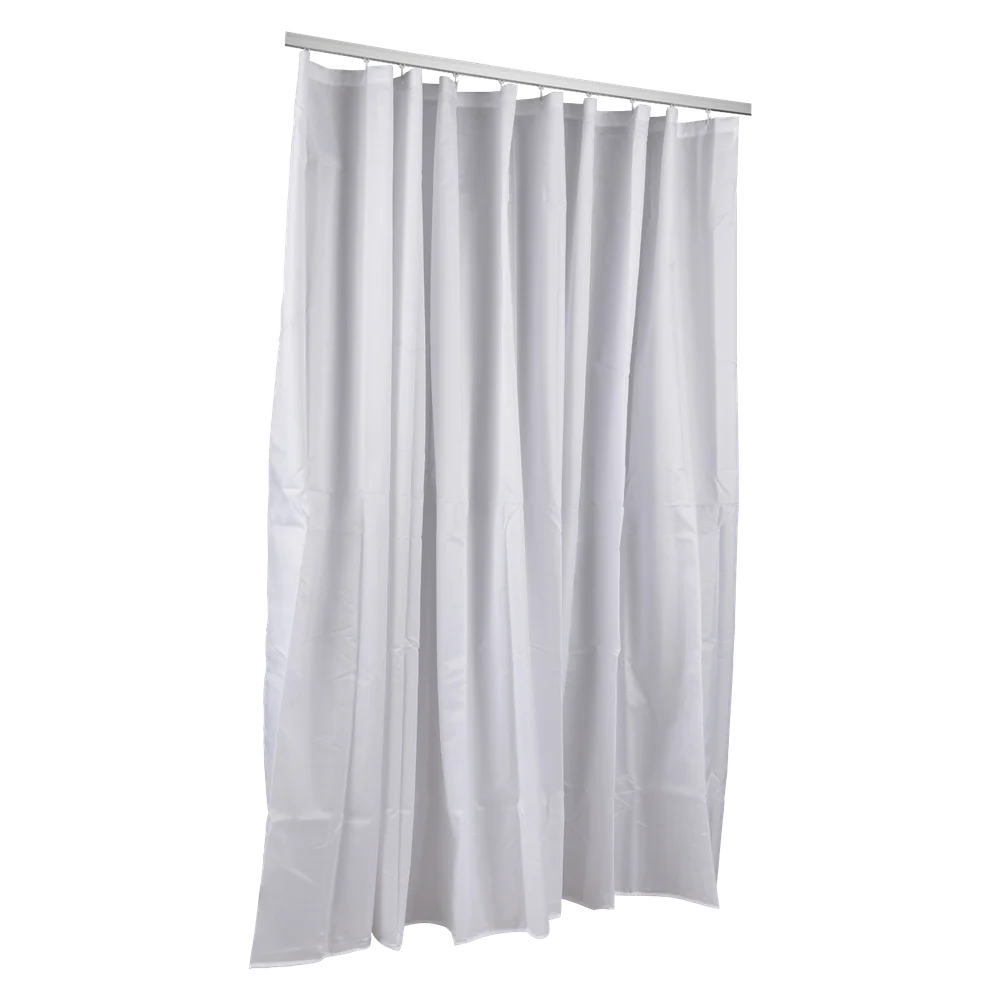 Metlam 1800mm White Nylon Taffeta Shower Curtain